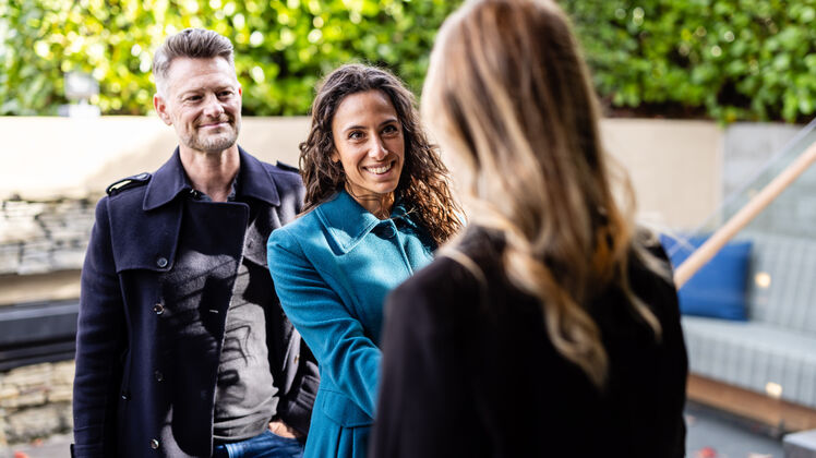 Couple shaking staff hand queenstown